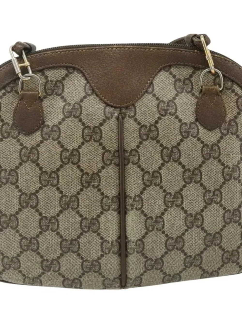 GUCCI GG Supreme Shoulder Bag PVC Beige Gold 904 02 047 Auth